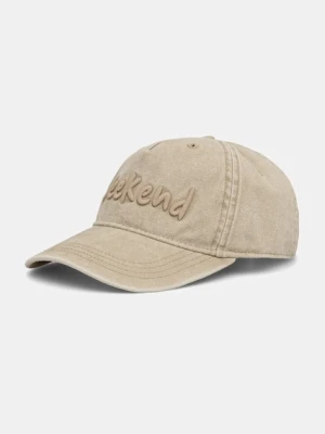 Weekend Max Mara czapka z daszkiem bawełniana BRUNO kolor beżowy 2525576024600