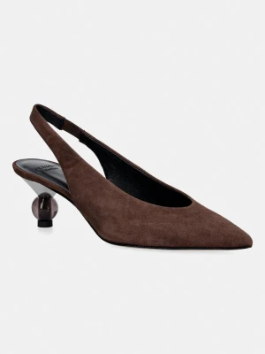 Weekend Max Mara czółenka zamszowe brązowy