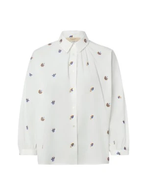 Weekend Max Mara Damska bluzka koszulowa - Butterfly Kobiety Bawełna (100%) biały wzorzysty,