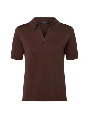 Weekend Max Mara Damska jedwabna koszulka polo - Roncolo Kobiety Jedwab brązowy jednolity,