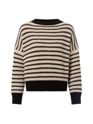 Weekend Max Mara Damski sweter z dzianiny - Ezor Kobiety dzianina grubo tkana beżowy|czarny w paski,