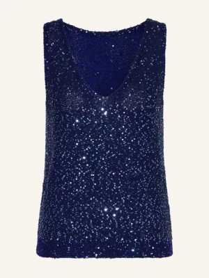 Weekend Max Mara Dzianinowy Top Milord Z Cekinami blau GRANATOWY