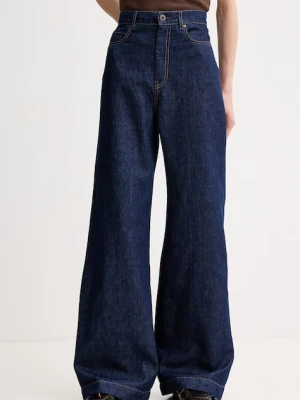 Weekend Max Mara jeansy wide leg damskie LATINO granatowy