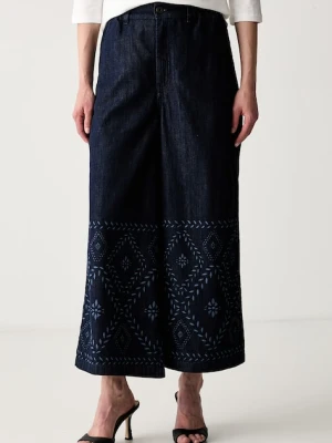 Weekend Max Mara jeansy wide leg damskie WKDLAMPADA granatowy