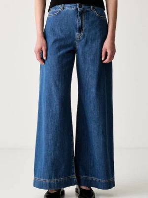 Weekend Max Mara jeansy wide leg damskie WKDVEGA niebieski