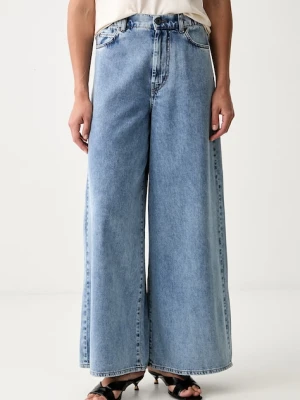 Weekend Max Mara jeansy wide leg damskie WKDZATTERA niebieski