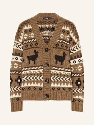 Weekend Max Mara Kardigan Ovatta Z Dodatkiem Alpaki braun