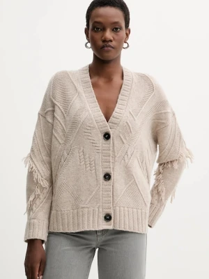 Weekend Max Mara kardigan wełniany STALLO damski kolor beżowy 2525346052600