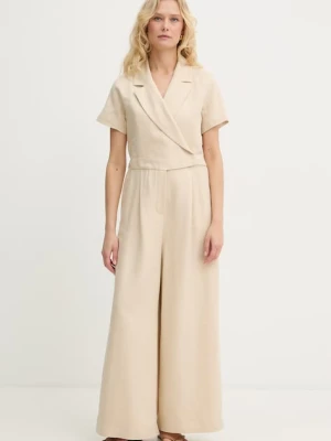 Weekend Max Mara kombinezon kopertowy damski z lnem OBLATO
