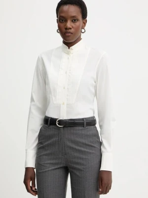 Weekend Max Mara koszula bawełniana BUTTERFLY damska kolor beżowy regular ze stójką 2525116023600