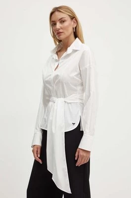 Weekend Max Mara koszula bawełniana damska kolor biały relaxed z kołnierzykiem klasycznym 2425116071600