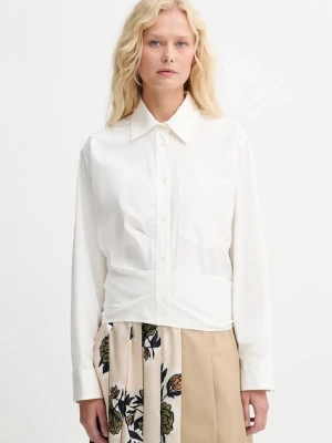 Weekend Max Mara koszula bawełniana FRESCO damska kolor beżowy relaxed z kołnierzykiem klasycznym 2525116072600