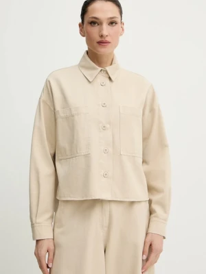 Weekend Max Mara koszula bawełniana RADENTE damska kolor beżowy relaxed z kołnierzykiem klasycznym 2615111081600