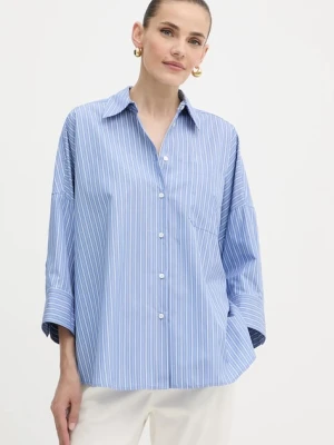 Weekend Max Mara koszula bawełniana ZAVORRA damska kolor niebieski relaxed z kołnierzykiem klasycznym 2525116121600