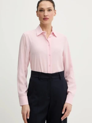 Weekend Max Mara koszula jedwabna CURVONE damska kolor różowy regular z kołnierzykiem klasycznym 2615111121600