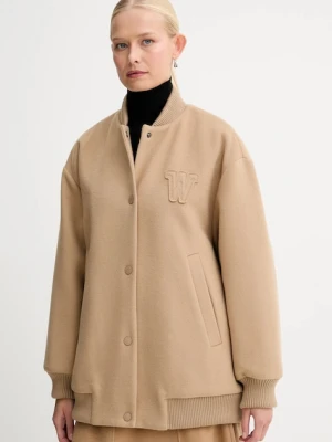 Weekend Max Mara kurtka bomber z dodatkiem wełny ADORNI kolor zielony przejściowa 2525486012600