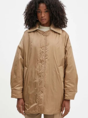 Weekend Max Mara kurtka dwustronna damska kolor beżowy przejściowa oversize 2425486011600
