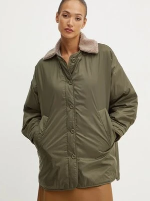 Weekend Max Mara kurtka dwustronna damska kolor zielony przejściowa oversize 2425486011600