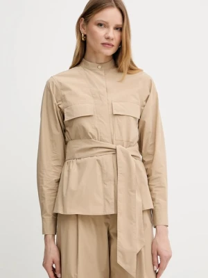 Weekend Max Mara kurtka koszulowa bawełniana kolor beżowy przejściowa 2515041013600