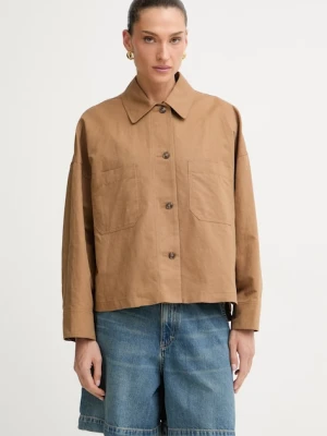 Weekend Max Mara kurtka koszulowa damska z lnem VETTURA