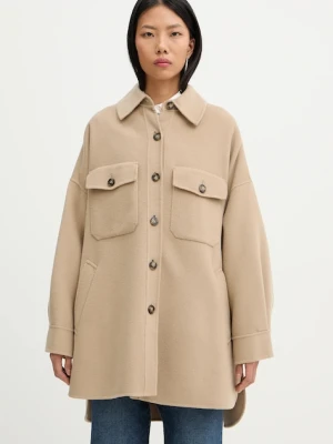 Weekend Max Mara kurtka koszulowa z dodatkiem wełny LASER