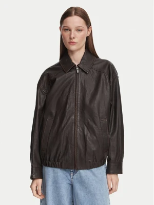 Weekend Max Mara Kurtka skórzana Cose 2625446041 Brązowy ciemny Regular Fit