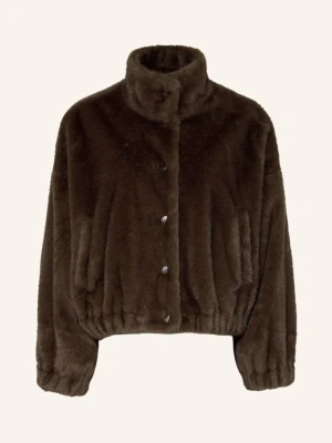 Weekend Max Mara Kurtka Ze Sztucznego Futra Anemone braun CIEMNOBRĄZOWY