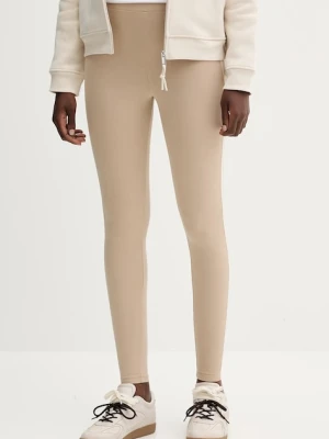 Weekend Max Mara legginsy BASILIO damskie kolor beżowy z nadrukiem 2525786061600