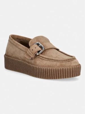 Weekend Max Mara loafersy damskie zamszowe brązowy