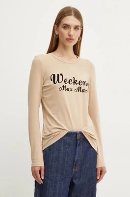 Weekend Max Mara longsleeve bawełniany kolor beżowy 2425946022600