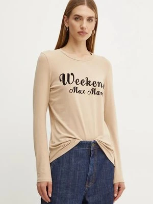 Weekend Max Mara longsleeve bawełniany kolor beżowy 2425946022600