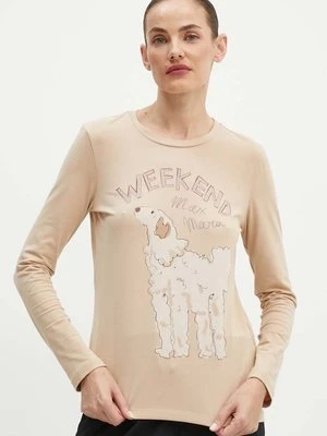 Weekend Max Mara longsleeve bawełniany kolor beżowy 2425946022600