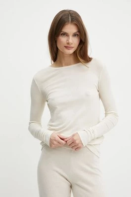 Weekend Max Mara longsleeve bawełniany kolor beżowy 2425976013600