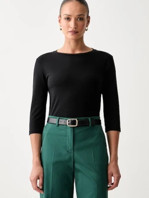 Weekend Max Mara longsleeve damski bawełniany z elastanem WKDMULTIA czarny