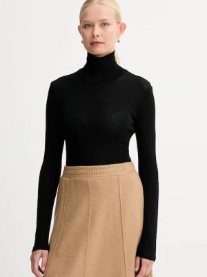 Weekend Max Mara longsleeve z dodatkiem wełny TESEO kolor czarny z golfem 2525946052600