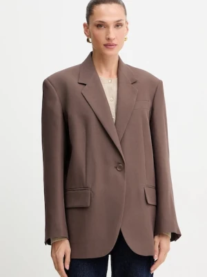 Weekend Max Mara marynarka FLOC kolor brązowy oversize gładka 2525046081600