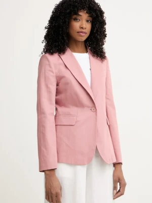 Weekend Max Mara marynarka jednorzędowa damska z dodatkiem lnu ORCHE