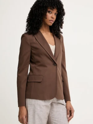 Weekend Max Mara marynarka jednorzędowa damska z wiskozą CARBONE