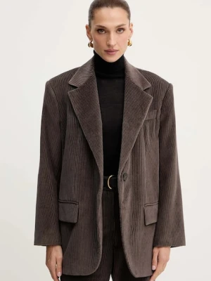 Weekend Max Mara marynarka sztruksowa FORMIA kolor brązowy jednorzędowa gładka 2525046052600