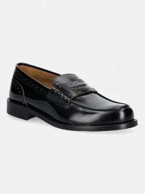 Weekend Max Mara mokasyny damskie skórzane czarny