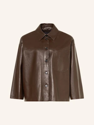 Weekend Max Mara Overjacket Ze Skóry Stecca braun