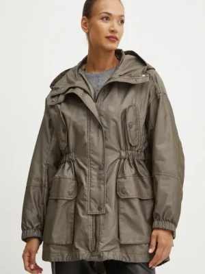 Weekend Max Mara parka damska kolor zielony przejściowa oversize 2425076016600