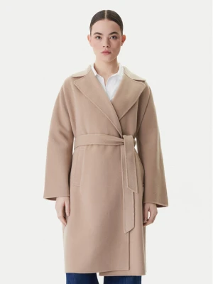 Weekend Max Mara Płaszcz wełniany Civada 2615011011 Beżowy Regular Fit