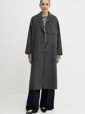 Weekend Max Mara płaszcz wełniany damski kolor szary przejściowy 2515011031600