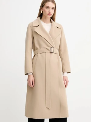 Weekend Max Mara płaszcz wełniany MANU kolor beżowy 2525016021600