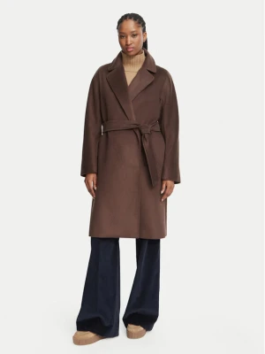 Weekend Max Mara Płaszcz wełniany Pedale 2625016092 Brązowy ciemny Regular Fit
