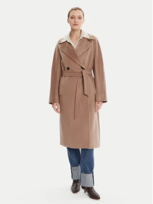 Weekend Max Mara Płaszcz wełniany Resina 2525016031 Brązowy Regular Fit