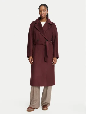 Weekend Max Mara Płaszcz wełniany Resina 2625016102 Bordowy Regular Fit