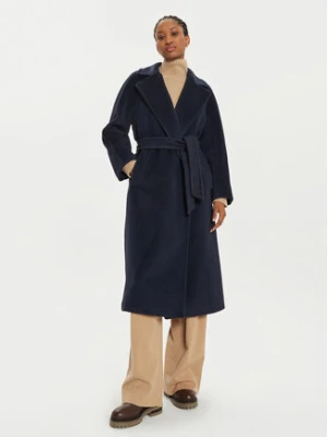 Weekend Max Mara Płaszcz wełniany Tempera 2425016102 Granatowy Regular Fit