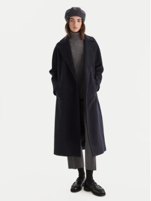 Weekend Max Mara Płaszcz wełniany Tempera 2525016082 Granatowy Regular Fit